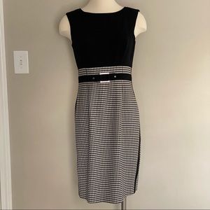 WHBM Sleeveless Houndstooth Sheath Dress